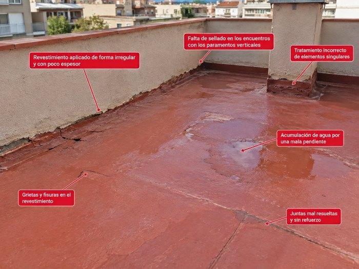 terraza en mal estado impermeabilizacion