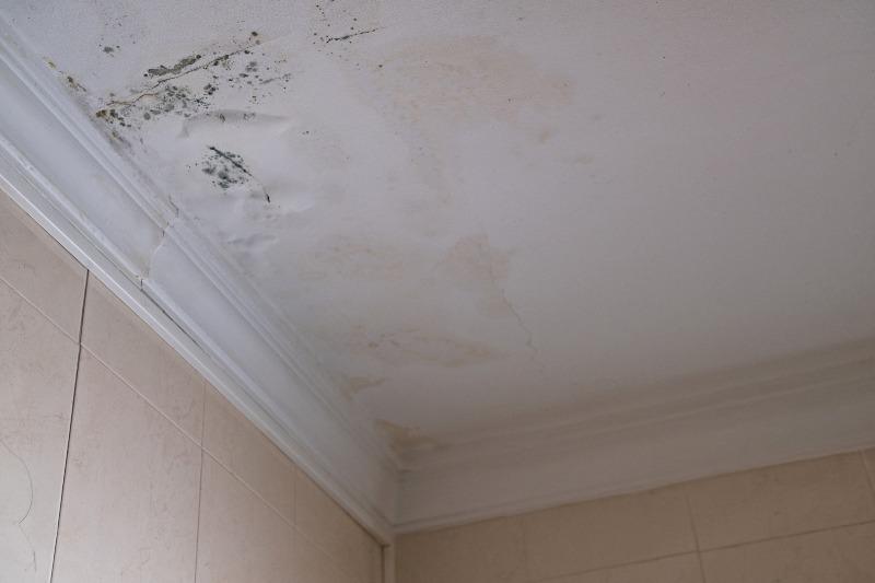 Humedad y manchas en un baño de una vivienda en Valencia